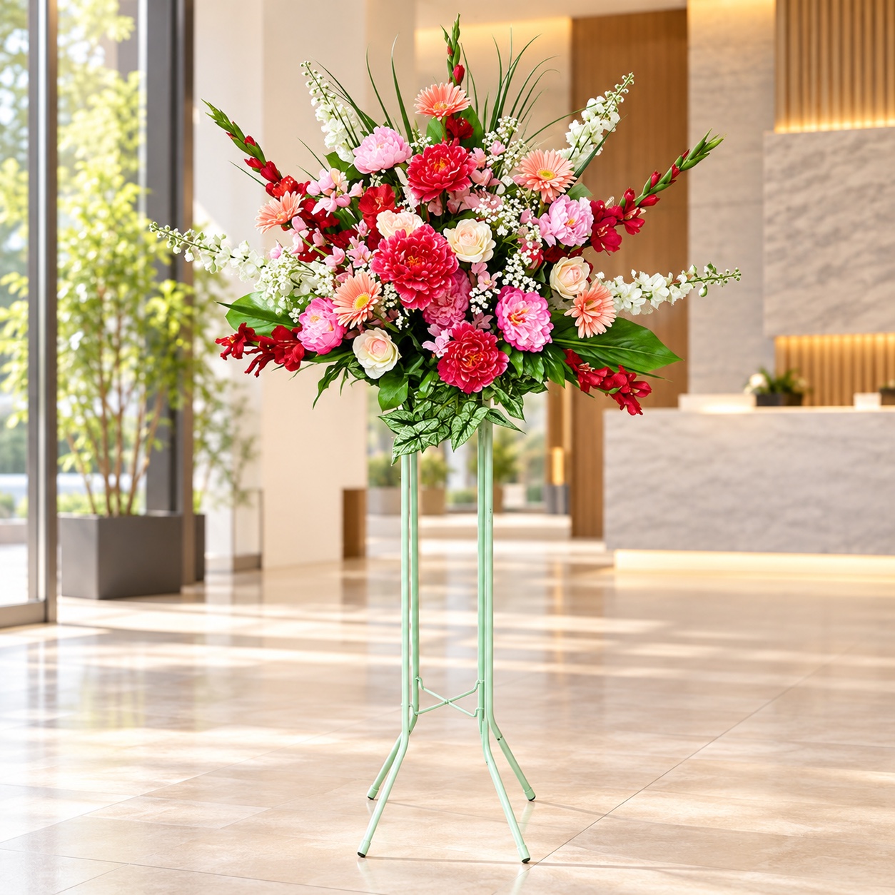 アーティフィシャルフラワー「造花」スタンド花【１段／ボリュームＳ】の設置イメージ